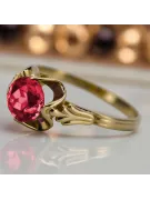 Klasyczny Vintage Pierścionek Rubin 14k żółte złoto vrc023y